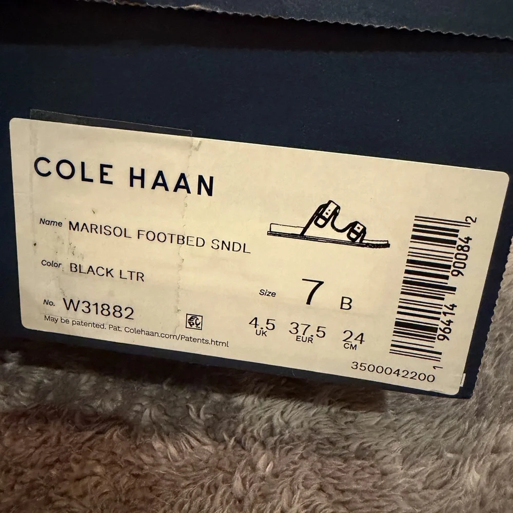 NWT Cole Haan Black Marisol Footbed Womens Sandals